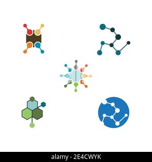 Définir le logo de symbole de molécule modèle dessin d'illustration de vecteur Illustration de Vecteur