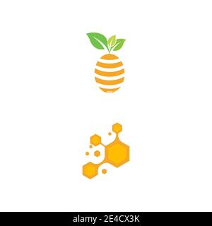 Logo Honey modèle conception vecteur concept symbole Illustration de Vecteur