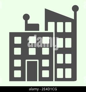 Icône solide du bâtiment de bureau. Pictogramme de style glyphe d'architecture d'affaires urbaines sur fond blanc. Gratte-ciels de bureau pour le concept mobile et le Web Illustration de Vecteur