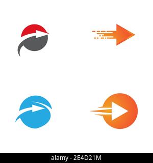 Définir une flèche vecteur illustration icône logo modèle Illustration de Vecteur