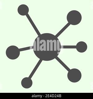 Icône de cellules pleines. Pictogramme de type glyphe de symbole de molécule d'ADN ou de DNK sur fond blanc. La science et l'éducation signes pour le concept mobile et la conception de Web Illustration de Vecteur