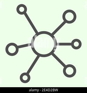 Icône de ligne de cellules. Symbole de molécule d'ADN ou de DNK représentant un pictogramme de style sur fond blanc. La science et l'éducation signes pour le concept mobile et la conception de Web Illustration de Vecteur