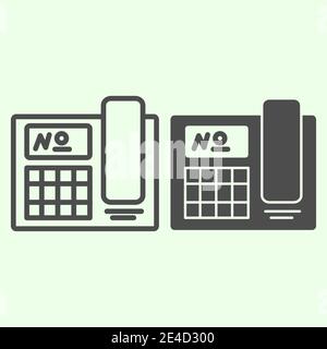 Ligne téléphonique de bureau et icône fixe. Pictogramme de téléphone fixe sur fond blanc. Téléphone secrétaire avec écran pour mobile Illustration de Vecteur