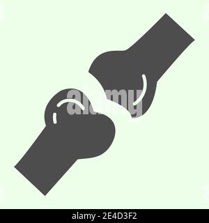 Icône solide Bones. Pictogramme de style glyphe de l'articulation du genou du corps humain sur fond blanc. Signes d'anatomie et d'organes pour le concept mobile et la conception de Web Illustration de Vecteur