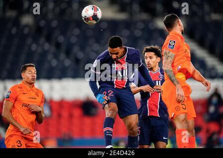 Abdou Diallo (PSG) lors du match de football de la Ligue française 1 Paris Saint Germain (PSG) contre Montpellier (MHSC) au Parc des Prince, à Paris, France, le 22 janvier 2021. Photo de Julien Poupart/ABACAPRESS.COM Banque D'Images