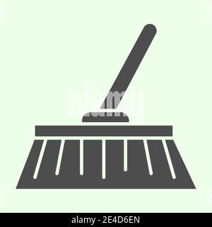 Icône de volume de balai. Brosse de nettoyage maison équipement domestique de style glyphe pictogramme sur fond blanc. Outils de ménage signes pour le concept mobile et le Web Illustration de Vecteur