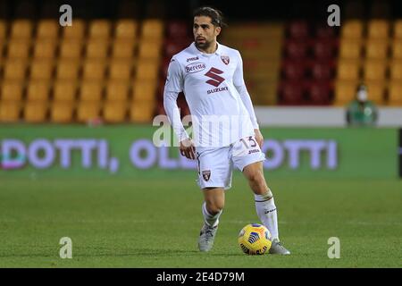 Benevento, Italie. 22 janvier 2021. Ricardo Rodriguez (Torino FC) pendant la série UN match de football entre Benevento - Torino, Stadio Ciro Vigorito le 22 janvier 2021 à Benevento Italie pendant Benevento Calcio vs Torino FC, football italien Serie UN match à Benevento, Italie, janvier 22 2021 crédit: Agence de photo indépendante/Alamy Live News Banque D'Images