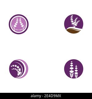 Définir la nature du symbole vectoriel du modèle de logo Lavender Illustration de Vecteur