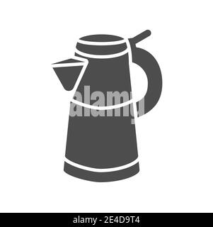 Machine à café geyser icône solide, concept de café du matin, symbole de bouilloire de café turc sur fond blanc, icône de pot de Moka en style glyphe pour mobile Illustration de Vecteur