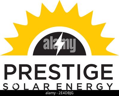 Modèle vectoriel de conception de logo énergie solaire Illustration de Vecteur