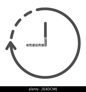 Icône de la ligne de gauche de trois heures. Illustration du vecteur de temps de fin isolée sur blanc. Design de style horloge, conçu pour le Web et les applications. SPE 10. Illustration de Vecteur