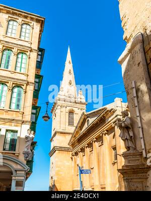 Église Saint-Paul, à la Valette, sur l'île de Malte Banque D'Images