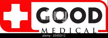 Logo médical avec modèle vectoriel d'icône croisée simple Illustration de Vecteur