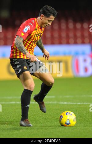 22 janvier 2021, Benevento, Italie: Benevento, Italie, Stade Ciro Vigorito, 22 janvier 2021, Gianluca Lapadula (Benevento Calcio) pendant Benevento Calcio vs Torino FC - football italien Serie A Match (Credit image: © Renato Olimpio/LPS via ZUMA Wire) Banque D'Images