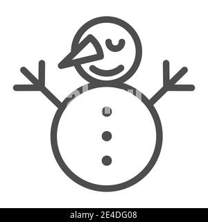 Icône de la ligne bonhomme de neige. Illustration à vecteur de neige isolée sur blanc. Motif bonhomme de neige souriant, conçu pour le Web et l'application. SPE 10. Illustration de Vecteur