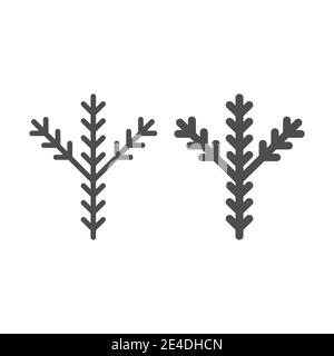 Branche de sapin et icône de glyphe. Illustration du vecteur pin isolée sur blanc. Design Evergreen Outline, conçu pour le Web et l'application. SPE 10. Illustration de Vecteur