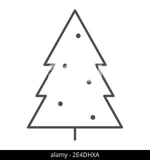 Icône de ligne mince d'arbre de Christmass. Illustration vectorielle sapin isolée sur blanc. Décoration de Noël design de style contour, conçu pour le Web et l'application. SPE 10 Illustration de Vecteur