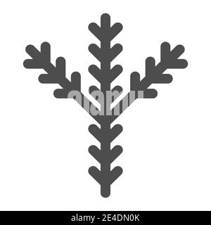 Icône solide de branche de sapin. Illustration du vecteur pin isolée sur blanc. Design Evergreen de style glyphe, conçu pour le Web et l'application. SPE 10. Illustration de Vecteur