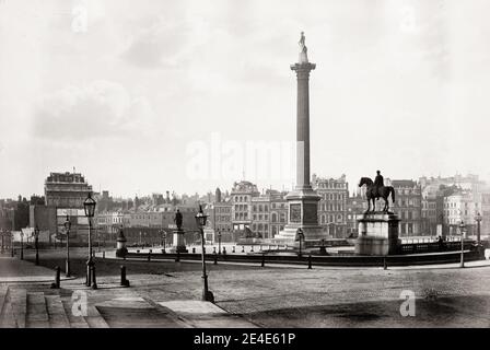 Photographie du XIXe siècle : Trafalgar Square, Londres Banque D'Images