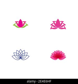 Ensemble Beauté Vector lotus fleurs design logo icône de modèle Illustration de Vecteur