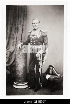 Photographie ancienne du XIXe siècle : sous le titre d'amiral Sir Baldwin Wake Walker, 1er baronet, KCB, CMG (6 janvier 1802 – 12 février 1876) a été arpenteur de la Marine de 1848 à 1861 Banque D'Images