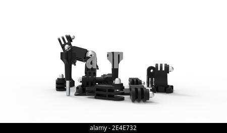 Accessoires de montage pour caméra embarquée kit de montage supports en plastique pour une utilisation moderne caméras d'action Banque D'Images