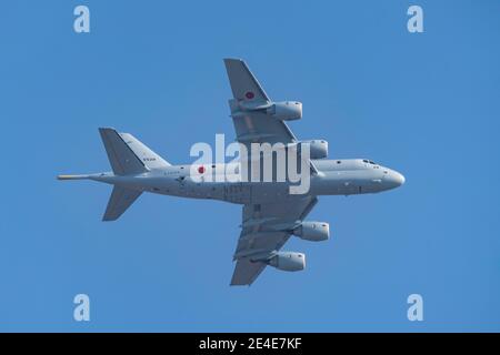 Force d'autodéfense maritime du Japon, Kawasaki P-1, ville d'Isehara, préfecture de Kanagawa, Japon Banque D'Images