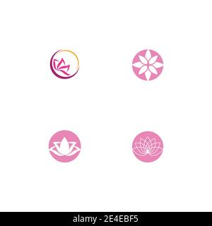 Ensemble Beauté Vector lotus fleurs design logo icône de modèle Illustration de Vecteur