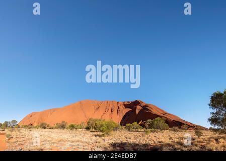 Uluru, territoire du Nord, Australie - 10 janvier 2021 : Uluru ou Ayers Rock est un énorme monolithe de grès dans le parc national d'Uluru-Kata Tjuta Banque D'Images