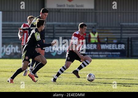 Exeter, Royaume-Uni. 23 janvier 2021. Pierce Sweeney de la ville d'Exeter lors de la Sky Bet League 2, match à huis clos entre Exeter City et Stevenage au parc St James' Park, Exeter, Angleterre, le 23 janvier 2021. Photo de Dave Peters/Prime Media Images. Crédit : Prime Media Images/Alamy Live News Banque D'Images