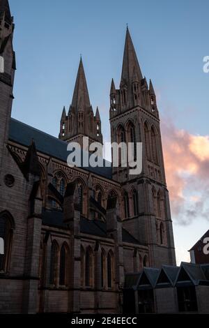 Cathédrale de Truro au coucher du soleil cornouailles Angleterre royaume-uni Banque D'Images