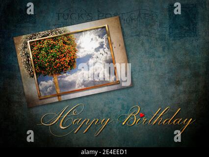 MOTIF CARTE DE VŒUX : joyeux anniversaire Banque D'Images