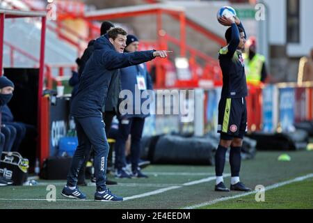 Exeter, Royaume-Uni. 23 janvier 2021. Matt Taylor, directeur d'Exeter City pendant la Sky Bet League 2, match à huis clos entre Exeter City et Stevenage à St James' Park, Exeter, Angleterre, le 23 janvier 2021. Photo de Dave Peters/Prime Media Images. Crédit : Prime Media Images/Alamy Live News Banque D'Images