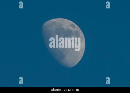 Londres, Royaume-Uni. 23 janvier 2021. Météo au Royaume-Uni – UNE lune de 75 % de gibbures s'élève au-dessus du nord-ouest de Londres. Credit: Stephen Chung / Alamy Live News Banque D'Images