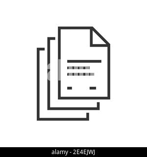 Icône plusieurs feuilles de papier avec du texte. Un ensemble de documents, de contrats. Illustration de Vecteur