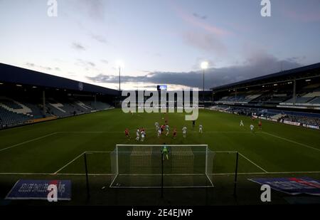 Vue générale du match du championnat Sky Bet au Kiyan Prince Foundation Stadium, Londres. Date de la photo: Samedi 23 janvier 2021. Banque D'Images