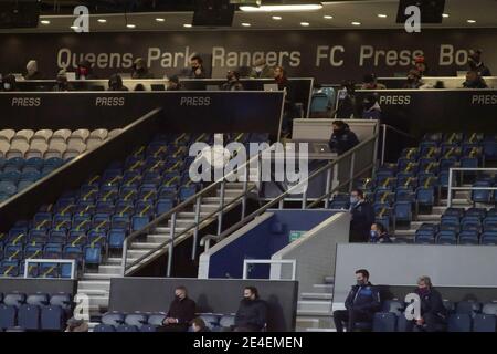 Londres, Royaume-Uni. 22 janvier 2021. LONDRES, ANGLETERRE. LE 23 JANVIER Kiyan Prince Foundation Stadium photographié lors du match de championnat Sky Bet entre Queens Park Rangers et le comté de Derby au stade Kiyan Prince Foundation, Shepherd's Bush, Londres, le samedi 23 janvier 2021. (Credit: Federico Maranesi | MI News) Credit: MI News & Sport /Alay Live News Banque D'Images