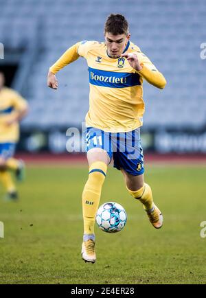 Aarhus, Danemark. 23 janvier 2021. Mikael Uhre (11) de Broendby SI on le voit lors d'un match d'essai entre Aarhus GF et Broendby IF au parc Ceres d'Aarhus. (Crédit photo : Gonzales photo/Alamy Live News Banque D'Images