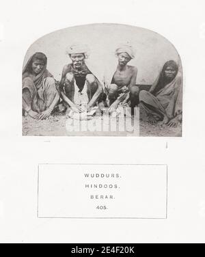 Photo du XIXe siècle : le peuple de l'Inde : une série d'illustrations photographiques, avec typographie descriptive, des races et tribus de l'Hindustan - publiée dans les années 1860 sous l'ordre du Viceroy, Lord Canning - Wuddurs, Hindoos, Berar. Banque D'Images