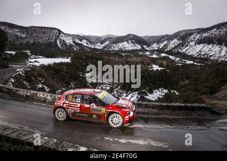 24 Eric CAMILLI (FRA), Francois-Xavier BURESI (FRA), SPORTS & YOU CITROEN C3, RC2 VAR2, action pendant le Championnat du monde de voitures de rallye WRC 2021, Monte Carlo rallye du 20 au 24 janvier 2021 à Monaco - photo François Flamand / DPPI / LiveMedia Banque D'Images