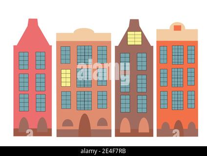 Ensemble de maisons rétro ou vintage Illustration de Vecteur
