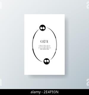 Cadre de la boîte de devis. Des zones de devis avec un arrière-plan blanc Illustration de Vecteur