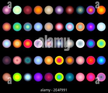 Jeu de dégradés ronds avec arrière-plans abstraits modernes. Couvertures fluides colorées pour calendrier, brochure, invitation, cartes. Illustration de Vecteur