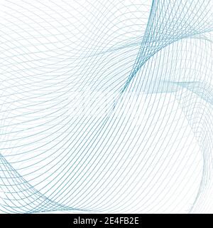 Arrière-plan moderne de science-fiction. Courbes ondulées abstraites. Dessin art au trait bleu, gris, blanc. Grille technologique. Modèle scientifique. Vecteur EPS10 Illustration de Vecteur