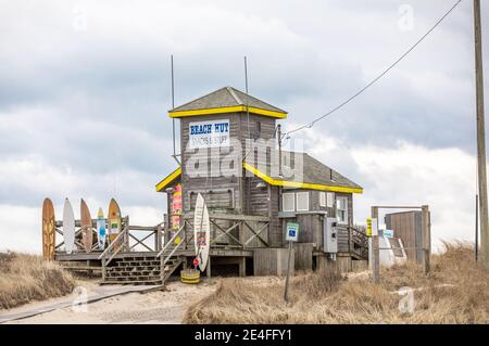 Le Beach Hut à Amagansett par une froide journée d'hiver Banque D'Images
