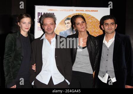 Céline Sallette Helene Fillieres, Directrice Emmanuel Salinger et Laurent Capellauto arrivent pour la première de la Grande vie qui s'est tenue à l'UGC Bercy à Paris, France, le 3 novembre 2009. Photo de Denis Guignebourg/ABACAPRESS.COM Banque D'Images