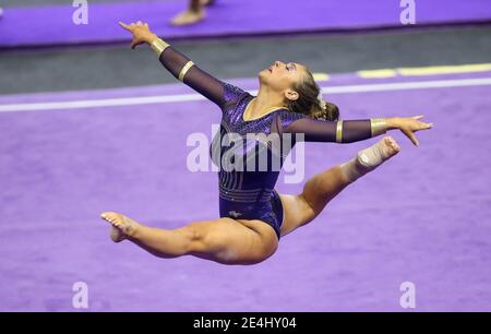 Bâton Rouge, LA, États-Unis. 22 janvier 2021. Christina Desiderio, de LSU, participe à l'action de gymnastique de la NCAA entre les Bulldogs de Géorgie et les Tigres de LSU au centre d'assemblage de Pete Maravich à Baton Rouge, EN LOUISIANE. Jonathan Mailhes/CSM/Alamy Live News Banque D'Images