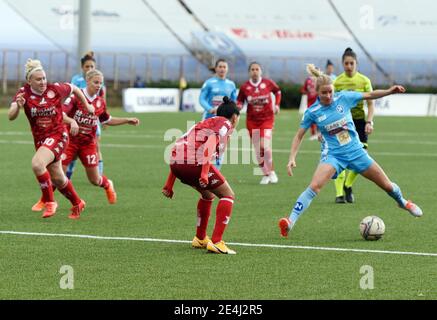 Italie. 23 janvier 2021. Jenny Hjohlman en action pendant le match de Serie A Female, la femme italienne de football de la ligue au stade “Caduti di Brema” de Naples, sur le terrain Napoli vs Bari, Napoli a gagné le match 1-0. (Photo de Pasquale Gargano/Pacific Press) Credit: Pacific Press Media production Corp./Alay Live News Banque D'Images