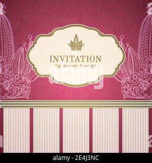 La princesse rétro modèle d'invitation vector illustration Illustration de Vecteur