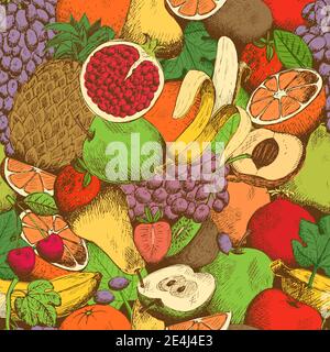 Les fruits juteux lumineux seamless pattern vector illustration Illustration de Vecteur